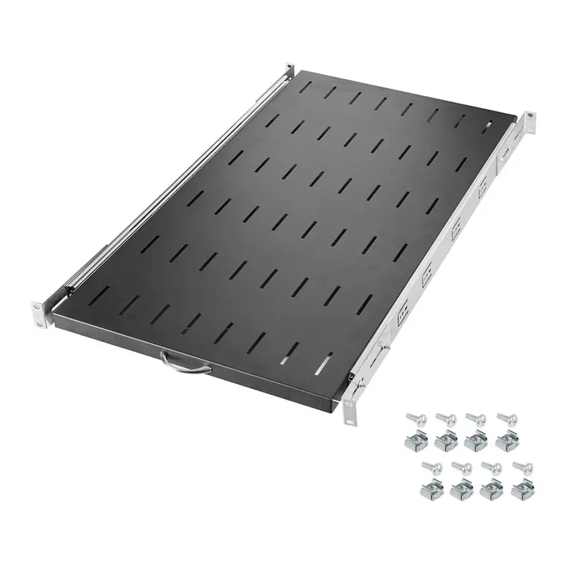 SERRACK STV-HS 180 Vented Sliding Rack Shelf for 1U 19-Inch Server Enclosures – Black