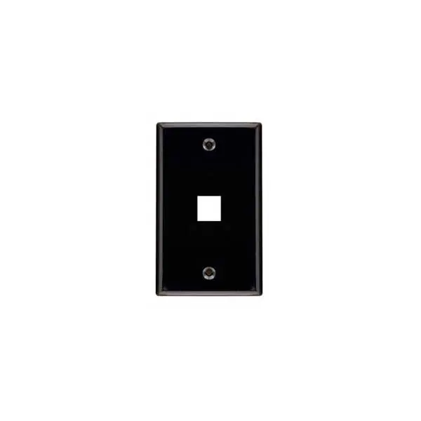Signamax KWP-1B-NL – Single-Port Black Keystone Wallplate, Single-Gang