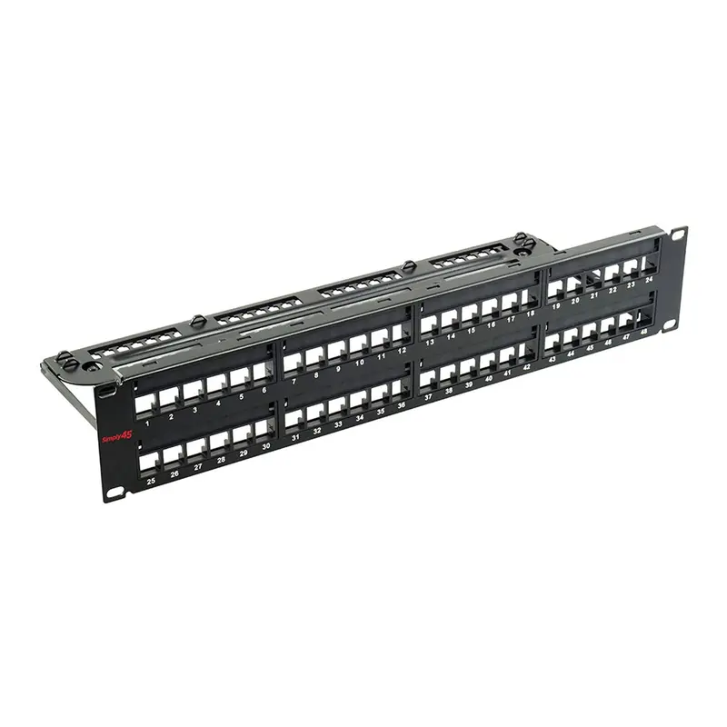 Simply45 S45-2048U 48-Port 2RU Unloaded UTP Keystone Patch Panel (No Jacks Installed)