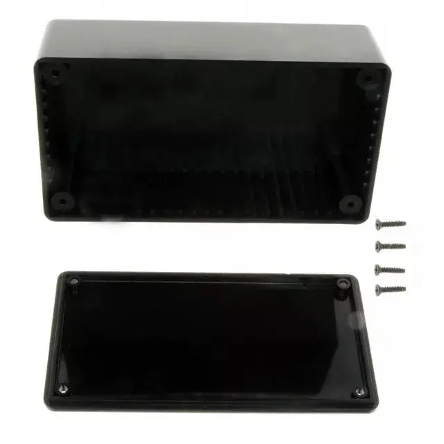 Small Black Polyethylene Project Box – 4.7″ × 2.6″ × 1.4″ Slim Storage Case