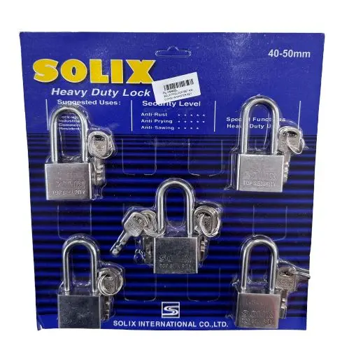 Solix Long-Body Padlock Set with Master Key | PL-YM