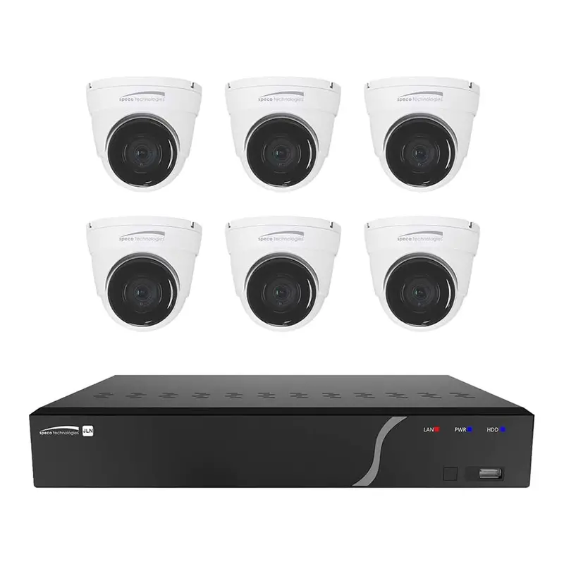 Speco ZIPK8N2 8-Channel NVR System – 8MP H.265 Recording, 2TB HDD, + 6x 5MP Outdoor Turret Cameras