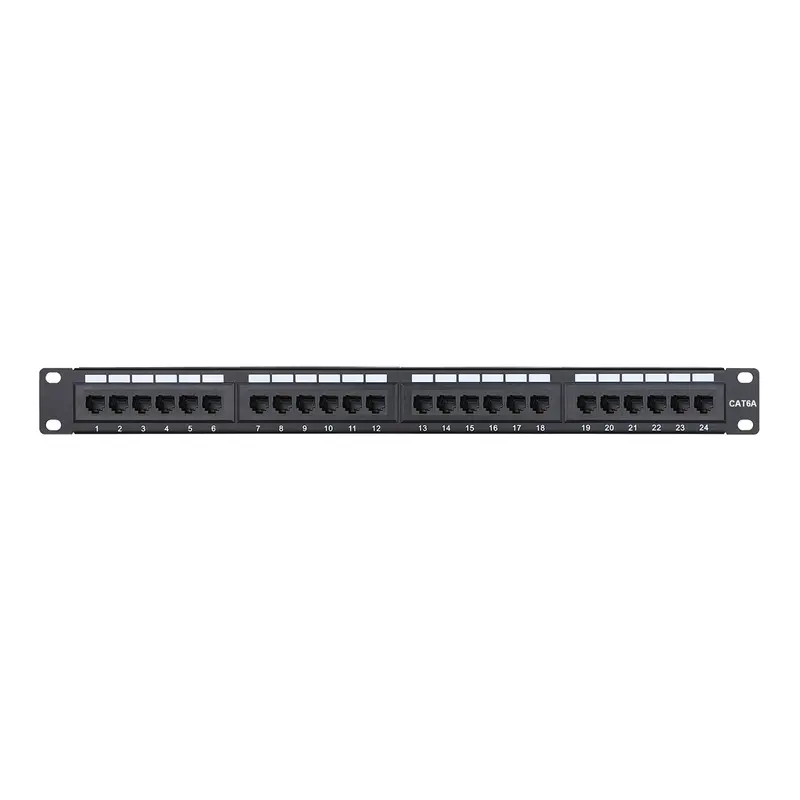 SR Components C6APP24 Cat6A Patch Panel – 24-Port, 1RU Rackmount IDC Termination