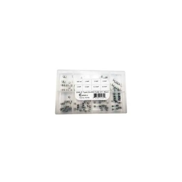 SR Components FKIT80 80-Piece Glass Fuse Kit – GMA Type, 500mA to 10A Ratings