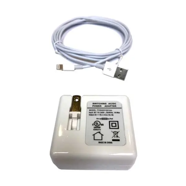SR Components LCKIT: Lightning to USB-A Cable (6 ft) + 3.1A Dual-Port Wall Charger