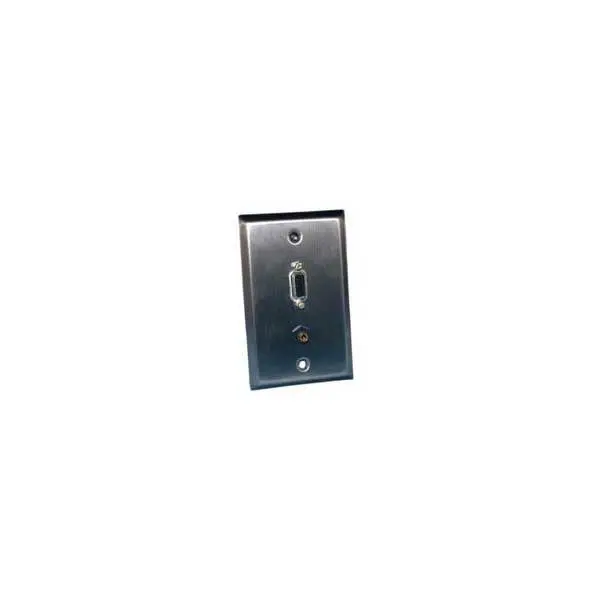 Stainless Steel HD15 and 3.5mm Feed-Through Wall Plate