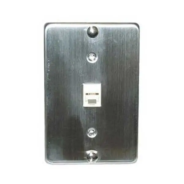 Stainless Steel Wall Plate with 4-Conductor Modular Jack