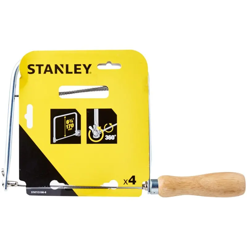 Stanley 6-3/4-Inch Coping Saw with Replaceable Blades – Model STHT15106-8 (Legacy)