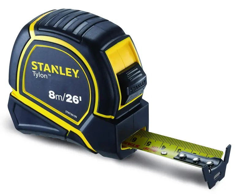 Stanley STHT36195 Tylon-Coated Tape Measure – 8m (26 ft) x 25mm Blade
