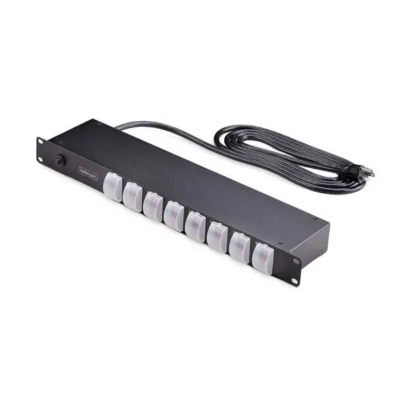 StarTech 1U Rack-Mount PDU: 8-Outlet Horizontal Power Distribution Unit, 15A Capacity