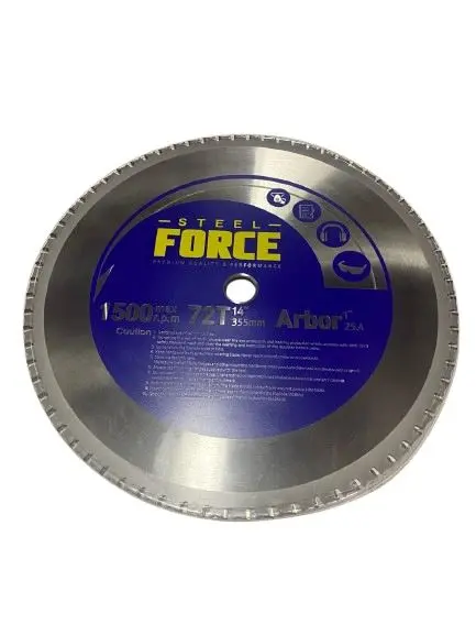 Steel Force 14-Inch Metal-Cutting Circular Saw Blade – 355mm Diameter, 25.4mm Arbor, 72 Teeth for Ferrous Materials