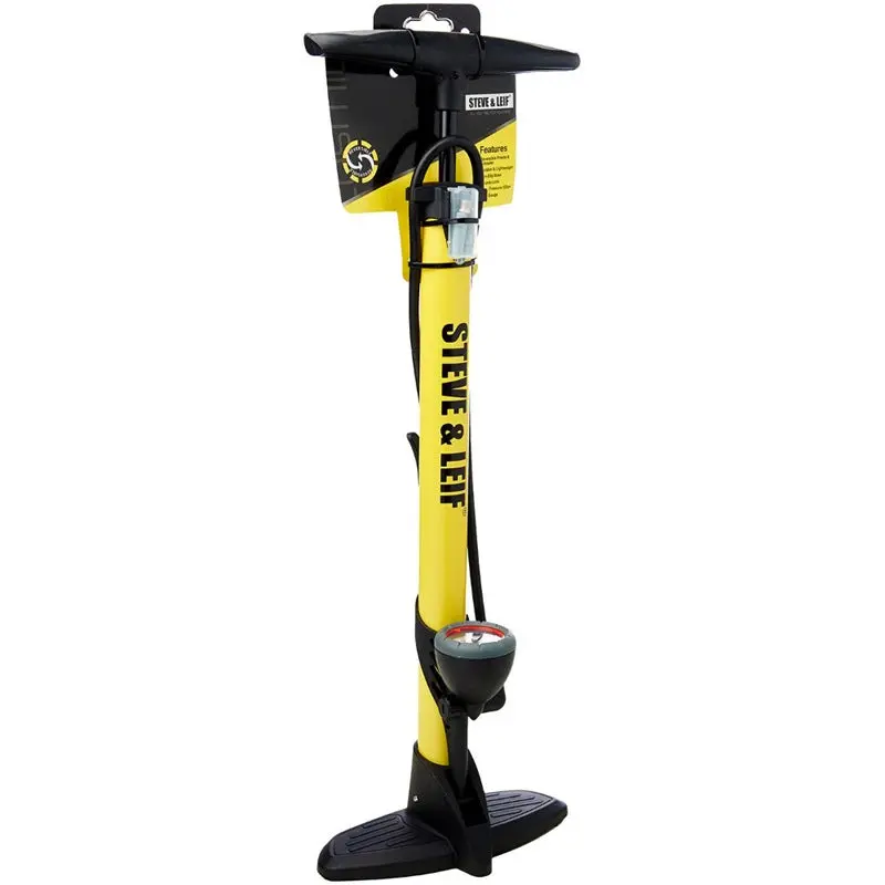 Steve & Leif Cosmic Yellow High-Pressure Floor Bike Pump – PUMP-SL6015