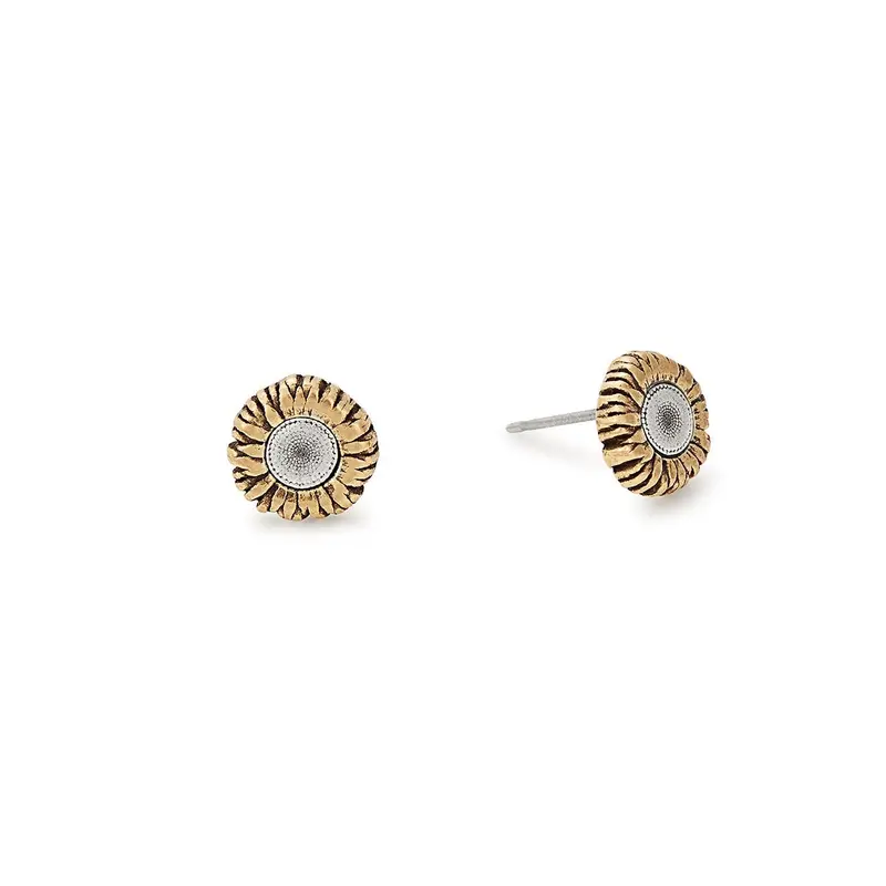 Sunflower Stud Earrings – Cheerful Botanical Gold-Tone Pair