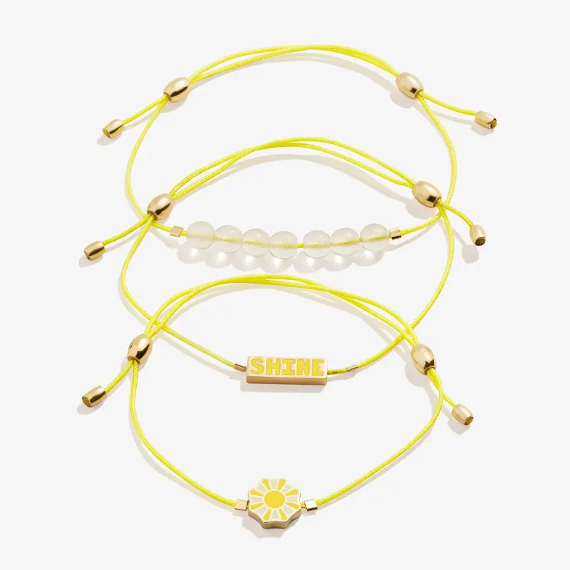Sunshine-Inspired Cord Bracelet Set (3-Piece)