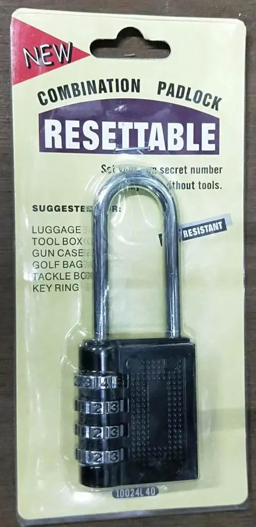 Super Action PL-R352L Resettable 40mm Combination Number Lock – Extended-Body Design