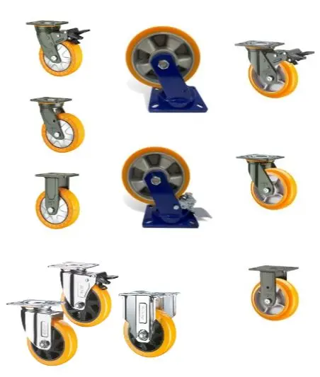 Supo Orange Caster Wheel – 2″ to 8″, Swivel/Brake/Rigid Options | C-
