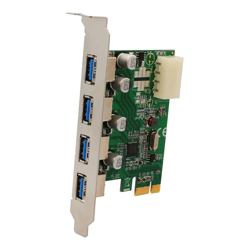 SYBA USB 3.0 PCIe Expansion Card — 4-Port Controller for Desktop PCs