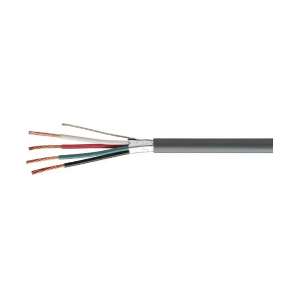 Tappan 18AWG 4-Conductor Shielded PVC Cable with Drain Wire – 1000 ft Spool