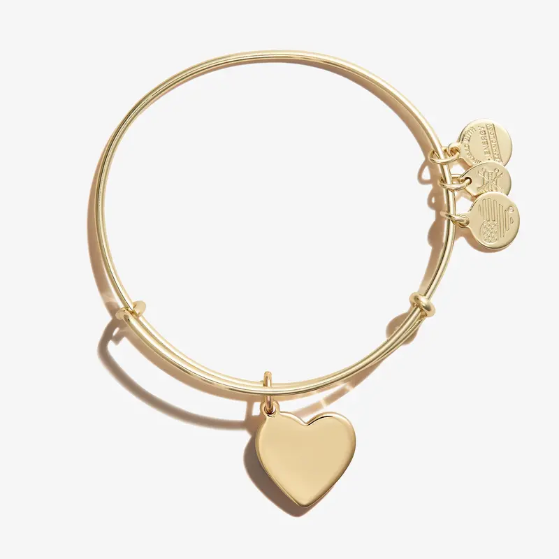 Timeless Heart-Shaped Charm Bangle Bracelet