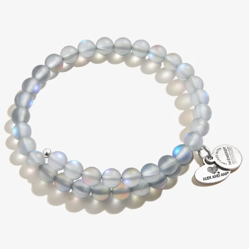 Translucent Blue Seaglass-Inspired Wrap Bracelet