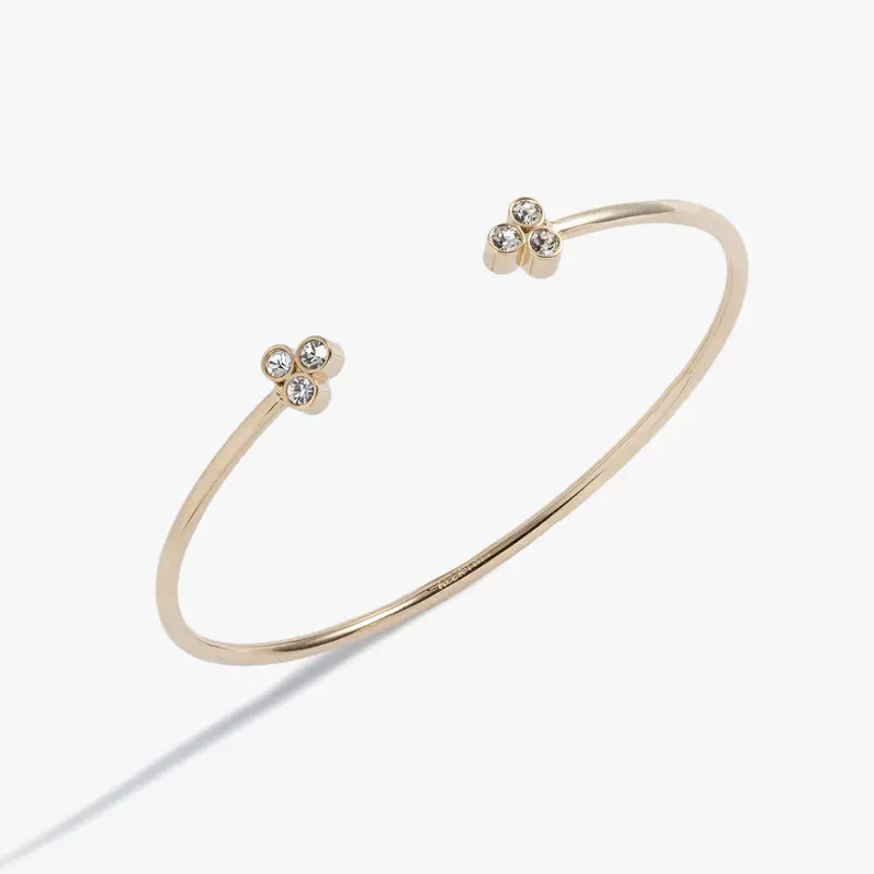 Triple-Stone Flexible Cuff Bracelet