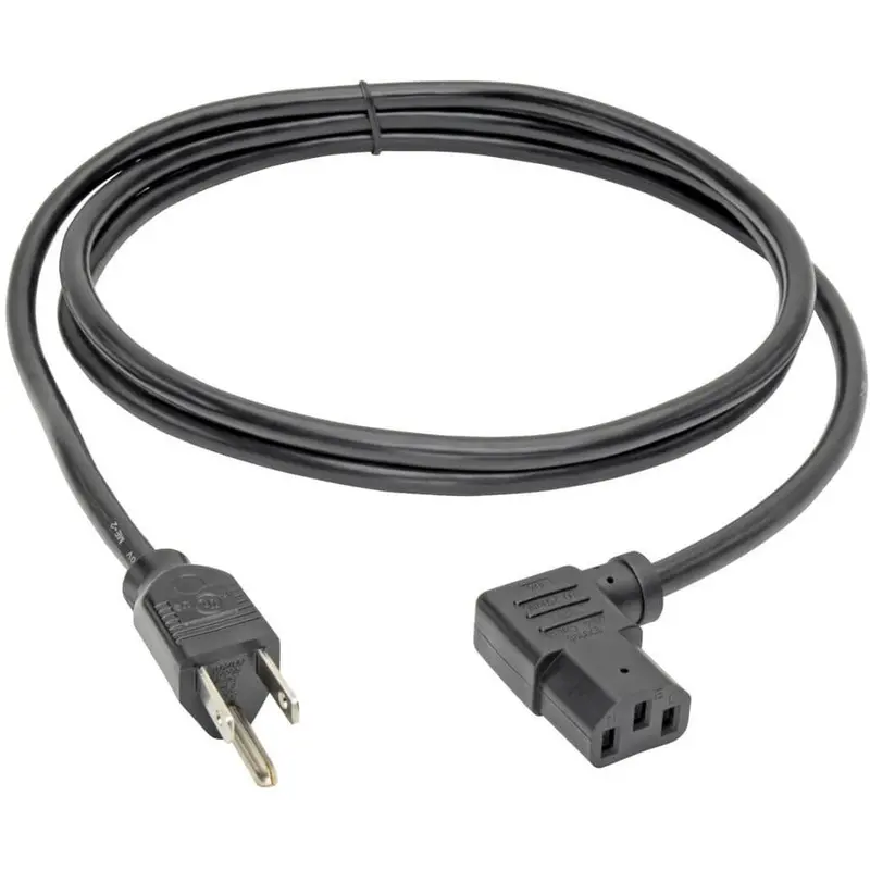 Tripp Lite 6-Foot 18AWG Right-Angle Power Cord – 5-15P to C13