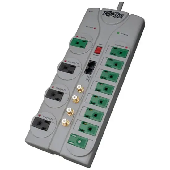 Tripp Lite Eco-Friendly 12-Outlet Surge Protector – RJ11/RJ45/Coax Protection