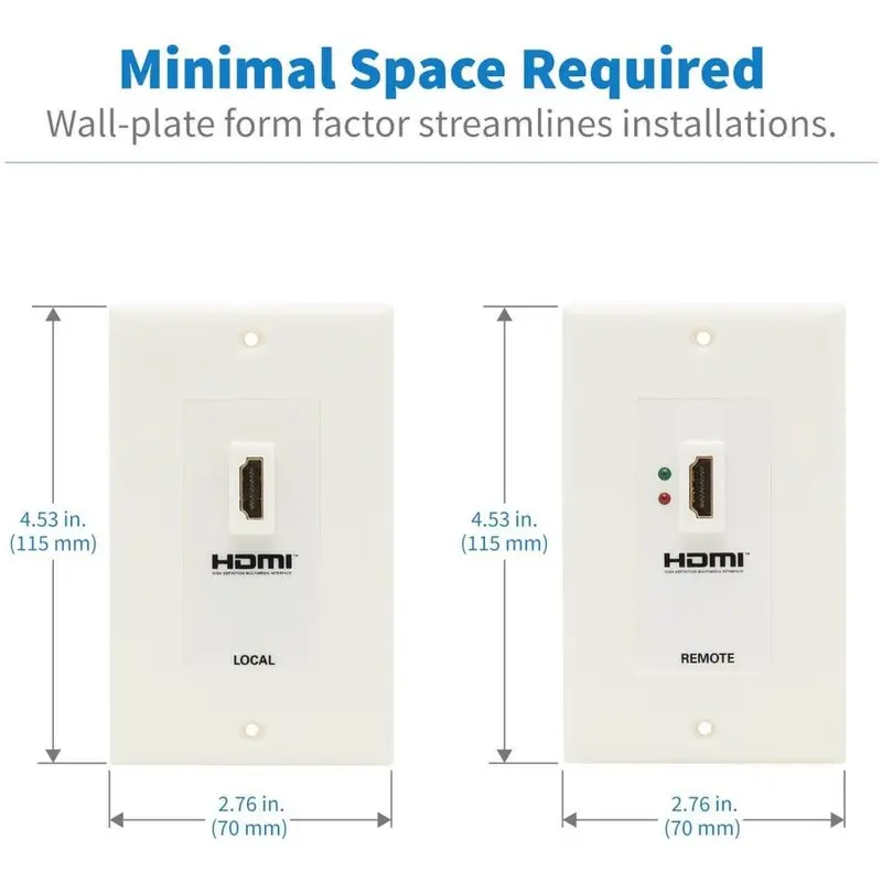 Tripp Lite HDMI-over-Cat5/Cat6 Wallplate Extender Kit – TAA-Compliant, HDMI F/F