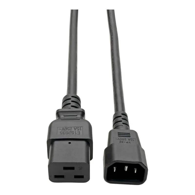 Tripp Lite P047-006 – 6ft 14AWG C19 to C14 Heavy-Duty Power Cord (15A, 250V)