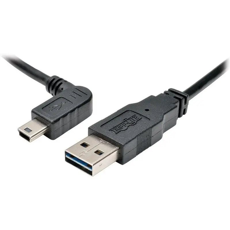 Tripp Lite UR030-003-LAB 3-Foot Reversible USB-A to Left-Angle Mini-B Cable