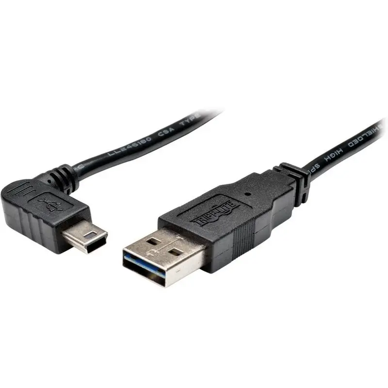 Tripp Lite UR030-003-RAB 3-Foot Reversible USB-A to Right-Angle Mini-B Cable
