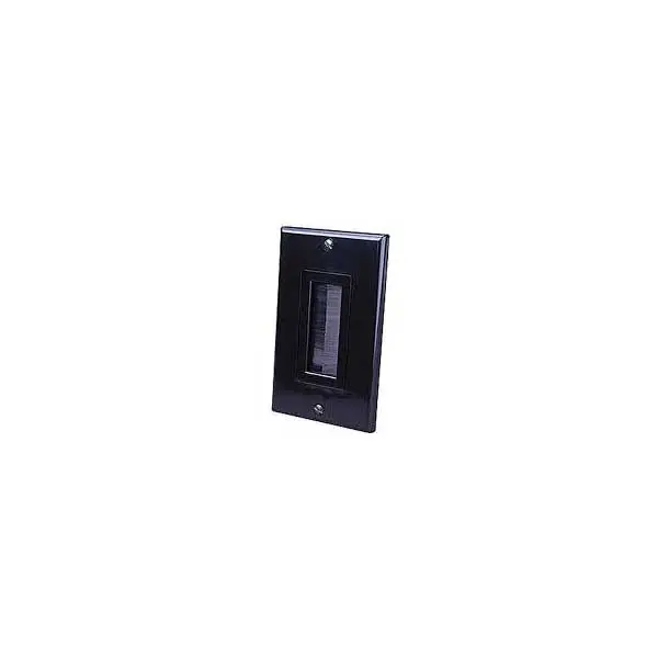 Vanco 1-Gang Bulk Cable Brush Wall Plate – Matte Black Finish