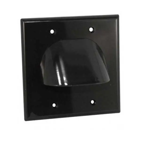 Vanco Dual-Gang Bulk Cable Wall Plate – Black Finish