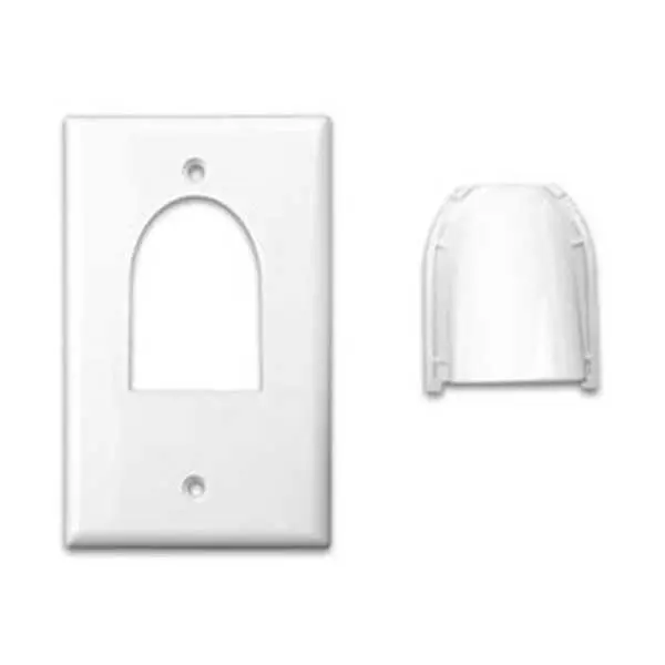 Vanco Single-Gang Bulk Cable Wall Plate – Black Finish