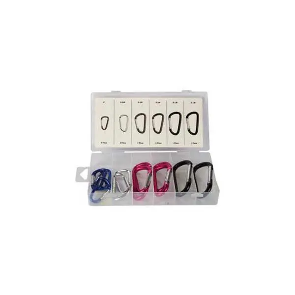 Velleman 12-Piece Aluminum Snap D-Ring Assortment