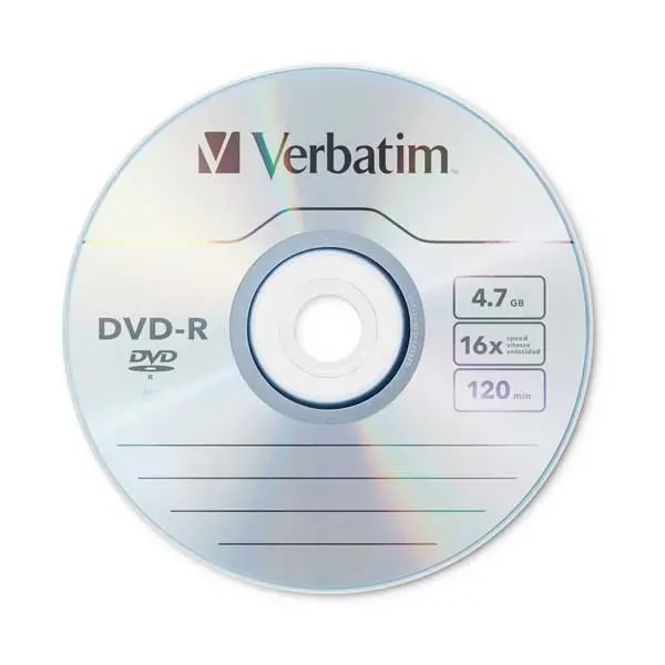 Verbatim 10-Pack DVD-R Discs – 4.7GB, 16x Speed, Branded Surface Design
