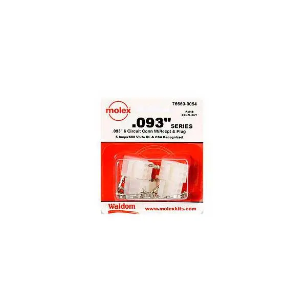Waldom .093″ 6-Circuit Male/Female Molex Connector Kit