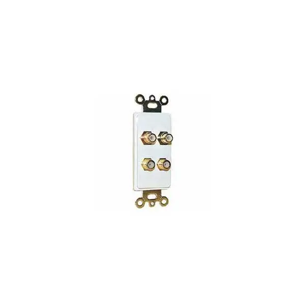 Wall Plate Insert: 2 Gold RCA + 2 F-81 Coaxial Connectors