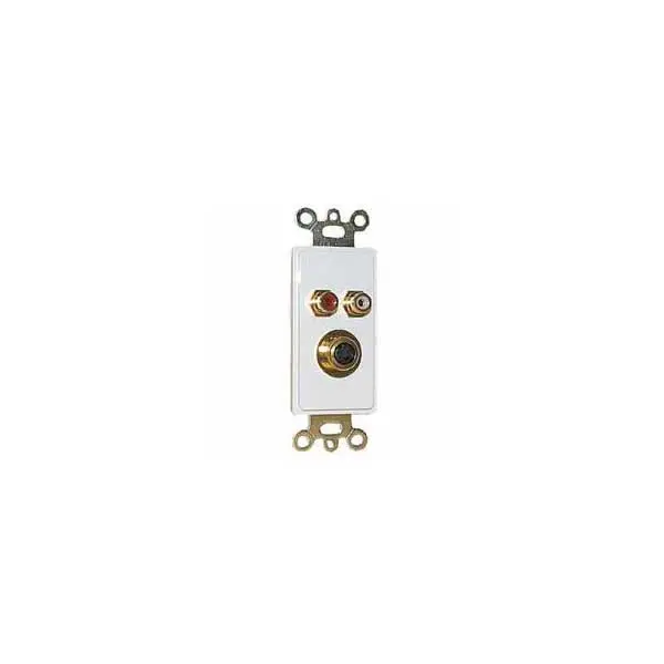 Wall Plate Insert: 2 RCA + S-Video (S-VHS) Jacks