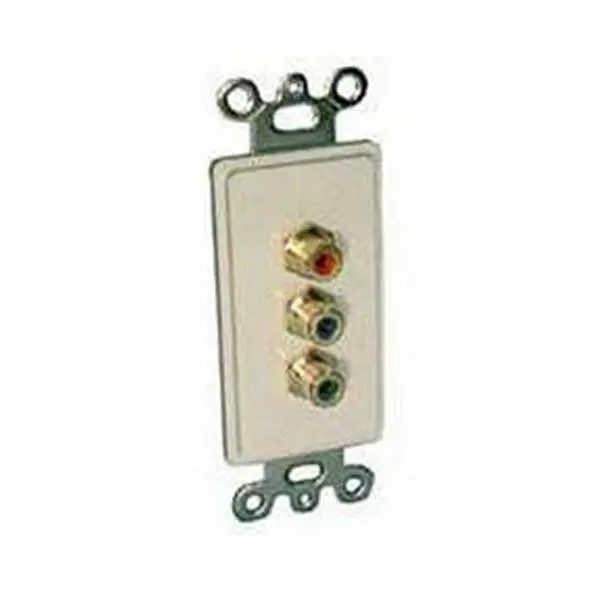 Wall Plate Insert: 3-Color Component RCA (Red/Green/Blue)
