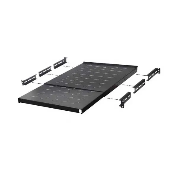 Wavenet 1U Vented Adjustable 4-Post Server Shelf – Depth Range: 22 to 40 Inches