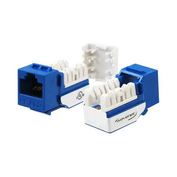 Wavenet 5EKSJBL-S Blue CAT5e RJ-45 Keystone Jack for Office and Home Networks