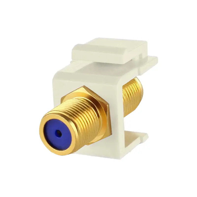 Wavenet FTK-3GHZGP-IV F-Type Keystone Insert – 3GHz Rated, Gold-Plated, Snap-In Ivory Housing