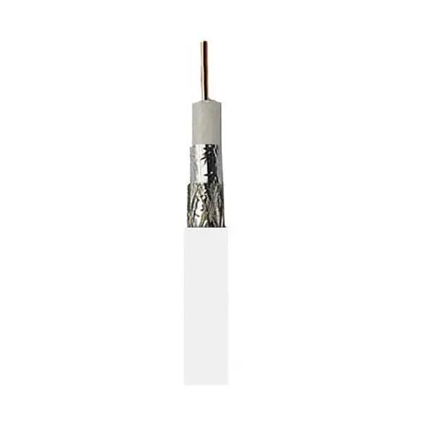 Wavenet RG-6/U Dual-Shield CMR Coaxial Cable – 1ft Length, Bare Copper, 75Ω (Black)