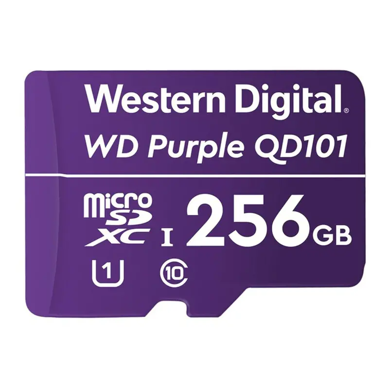 WD Purple 256GB microSD Card – High-Endurance Storage for Security Cameras and DVRs