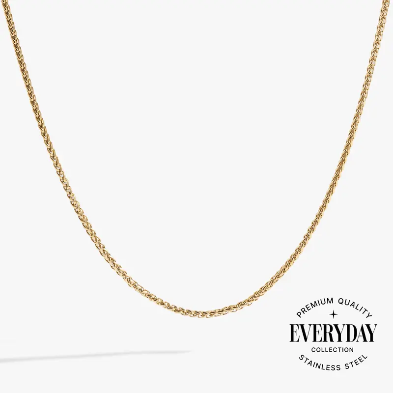 Wheat Chain Necklace Designed for Stacking and Charm Add-Ons