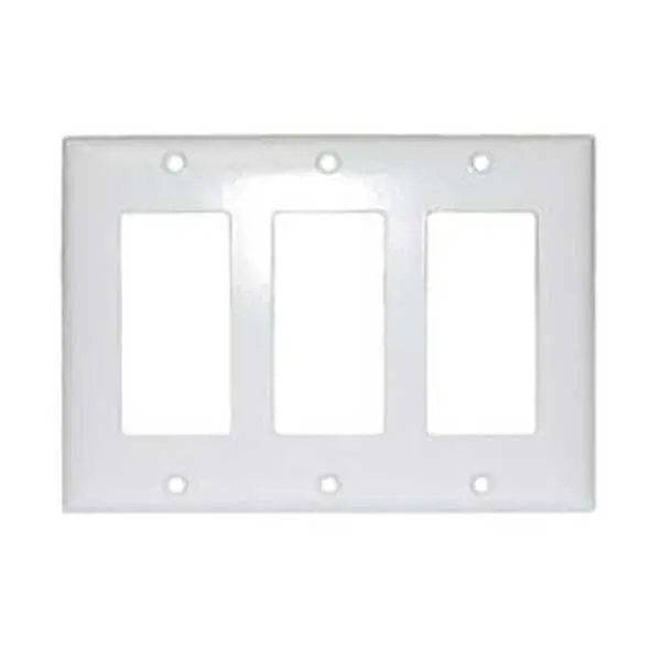 White 3-Gang Designer Wall Plate Cover
