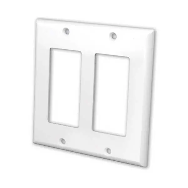 White Dual-Gang Decorative Wall Plate Faceplates