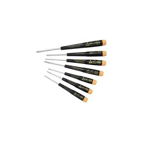 Wiha 7-Piece ESD-Safe Precision Screwdriver Set (Slotted & Phillips)