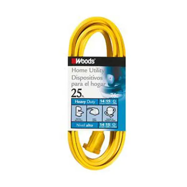 WOODS 25-Foot Flat Vinyl Extension Cord